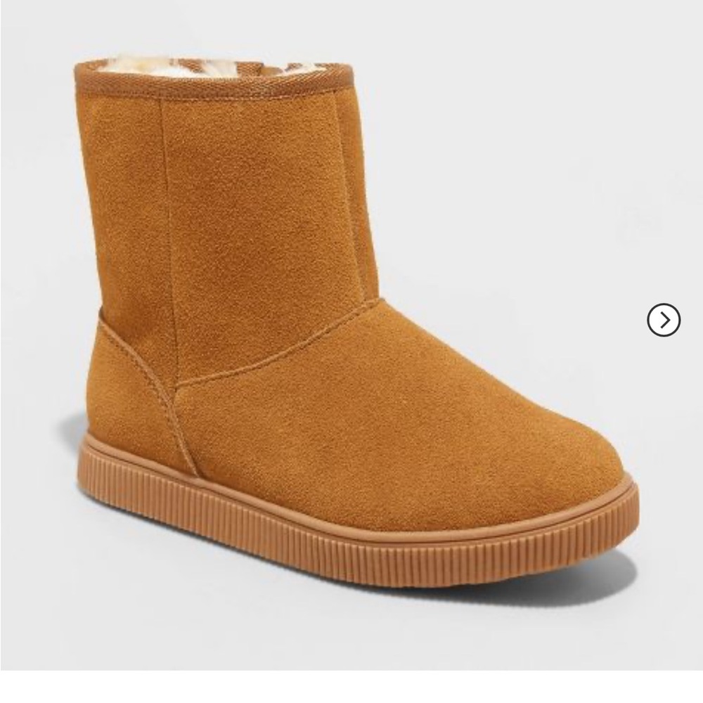 Cat & Jack Hannah Suede Shearling Boots Size 2 Cognac